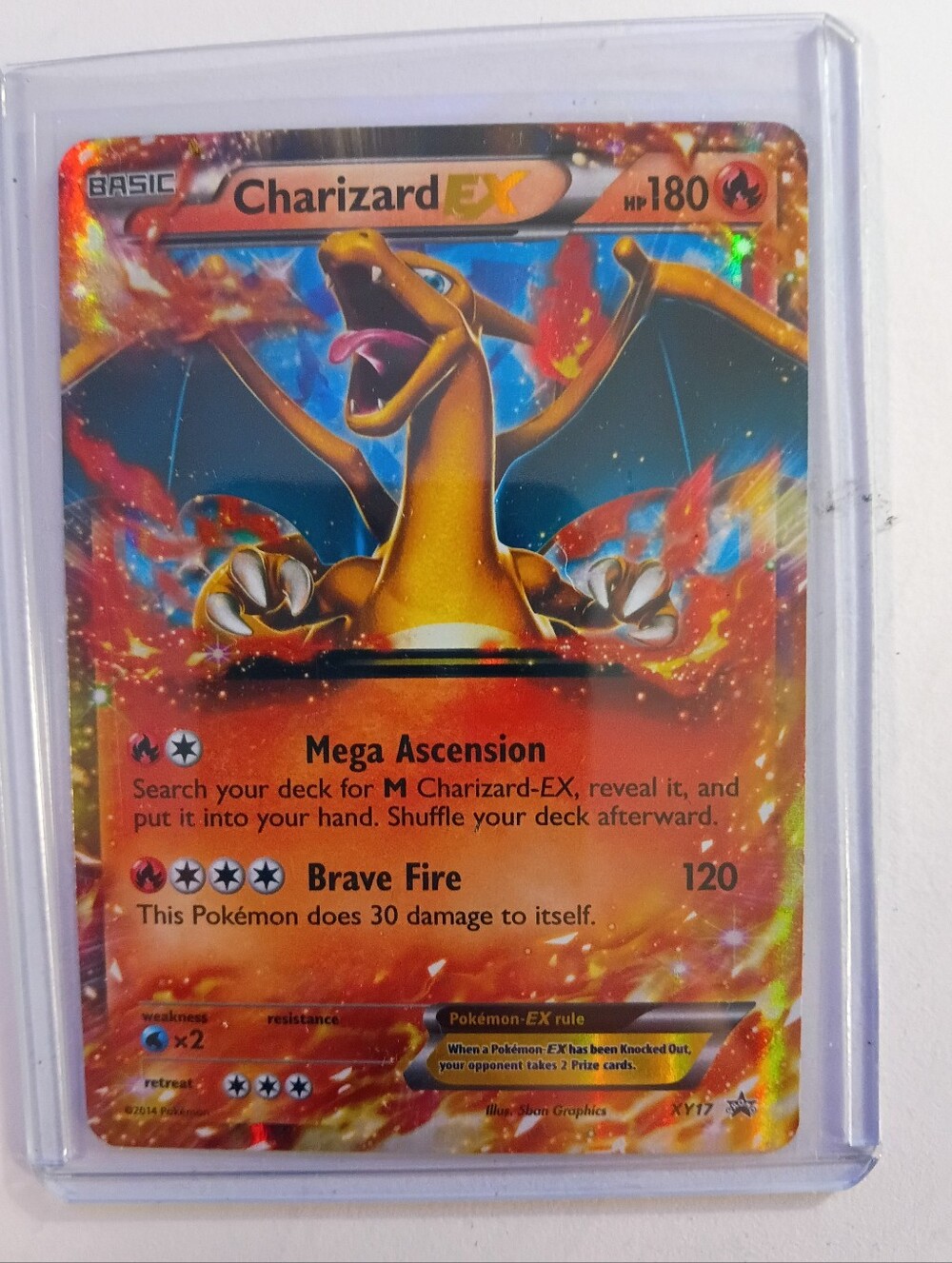 Pokemon Charizard EX Holo Card - Orange, Red, Blue